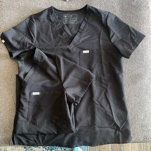 Figs Catarina Black Scrub Tops